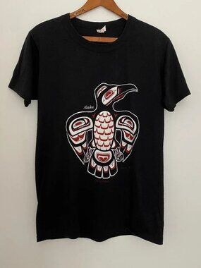 VINTAGE 80S HAIDA RAVEN TSHIRT PACIFIC NORTH WEST NATIVE